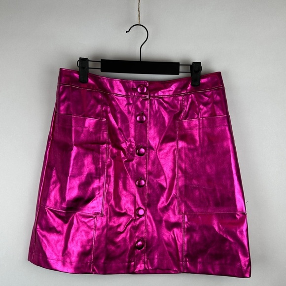 NWT Anthropologie Maeve Pink Metallic Skirt | US Size Medium - Picture 5 of 12